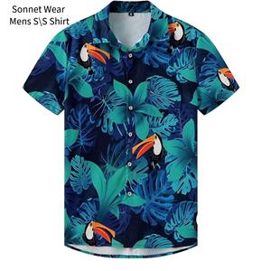 Chemise à manches courtes pour homme, boutonnée, décontractée, pour la plage, vêtements d'été - Product Image 2