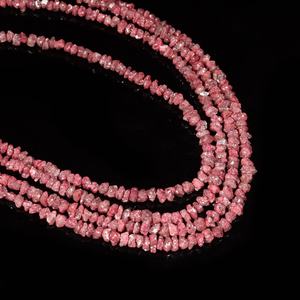 Perles brutes de diamant rouge naturel non taillées 2-3mm 16 pouces, pépites brutes en vrac pour la fabrication de bijoux, vente en gros - Product Image 4