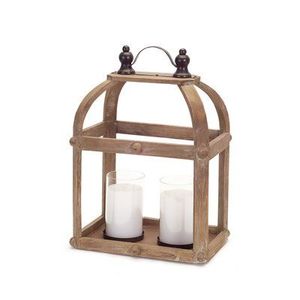 Farol de madera antiguo, portavelas rústico estilo granja para uso decorativo en interiores y exteriores, para el hogar y el jardín. - Product Image 2