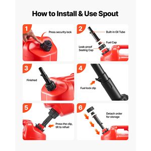 Contenitore Portatile per Carburante da 5 Galloni, Scala Graduata, Antigoccia, Serbatoio Carburante con Beccuccio, Flusso Massimo 15 L/min, Design Piatto, 10L 20L - Product Image 6