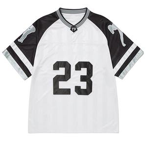 Camiseta de Fútbol Americano Extra Grande Personalizada, Estilo Urbano, Hip Hop Retro, Cuello en V, Estampada, para Hombre, Ropa de Equipo, Secado Rápido - Product Image 1