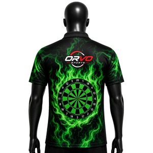 เสื้อดาร์ทส์แขนสั้น ORVO Sports สำหรับผู้ชาย พิมพ์ลายแบบ Sublimation ผ้าโพลีเอสเตอร์ทวิล 100% ระบายอากาศได้ดี แห้งเร็ว ทรงสปอร์ต คอกลม แบบปกติ - Product Image 4