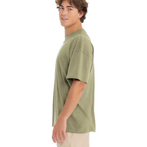 Camiseta de Cuello Redondo de Manga Corta de Algodón Grueso para Hombre, Venta al por Mayor 1688, Camiseta Básica Informal Lisa con Estampado Personalizado para Hombre - Product Image 3