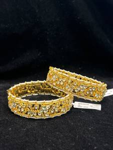 TISHYA DIAMOND Ensemble de bracelets vintage en alliage plaqué or pour femmes, ornés de cristaux, strass et perles d'imitation, motif géométrique - Product Image 4