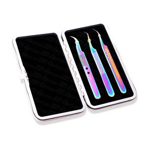 Pinzas para extensión de pestañas de acero inoxidable japonés, estuche magnético, antiestático, anticorrosivo, marca privada - Product Image 3