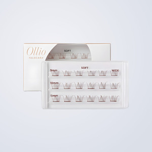Extensions de cils individuelles Ollio Pearl Mascara Salon, extensions de cils en pack unique, faux cils brun doux - Product Image 2