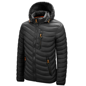 Fully Customized Men's Waterproof Canvas Puffer <b>Jackets</b> Polyester Wadding Filled Winter DDP Shipping - Product Image 2