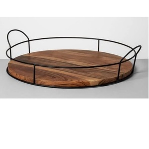 Bandeja Exclusiva Hecha a Mano de Metal y Madera con Diseño Pulido, Moderna, de Lujo, Ecológica y Decorativa para Fiestas de Boda - Product Image 3