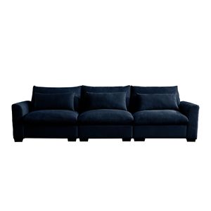 3 posti blu velluto a coste divano profondo per soggiorno comodo ampio divano con 3 cuscini in vita - Product Image 4