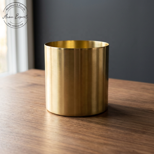 Indian Wholesale Tall Brass Candle Container Copper <b>Jar</b> with Brushed Gold Finished Used for Home Lightning Table Top Decoration - Product Image 4