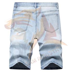 Shorts de Mezclilla Casuales de Corte Regular Personalizados al por Mayor para Hombre, Nuevo Estilo, Hechos a Medida, Color Sólido - Product Image 2