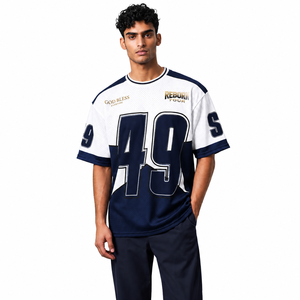 Vente en gros : Nouveaux maillots de football américain en polyester, imprimés par sublimation, de haute qualité, coupe ample, en maille régulière - Product Image 3
