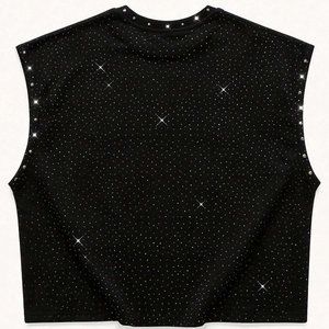 เสื้อกล้ามโอเวอร์ไซส์พิมพ์ลาย RICH SOON สไตล์สตรีทแวร์ ผ้าเจอร์ซีย์คอตตอน 100% 300GSM ประดับคริสตัลเต็มตัว สำหรับทุกเพศ - Product Image 2