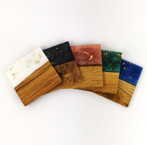 Sous-verre en bois et résine de haute qualité avec taille et logo personnalisables pour des pièces de décoration intérieure élégantes Sous-verre en résine et en bois - Product Image 5