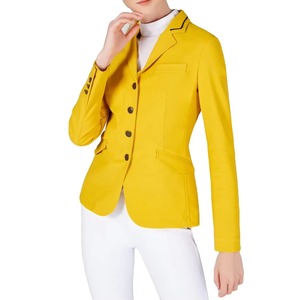 Custom Brand Name Horse Riding Women Show Coat Highly Customized <b>Equestrian</b> Yellow Color Horse Riding Show Jackets for Ladies - Product Image 3