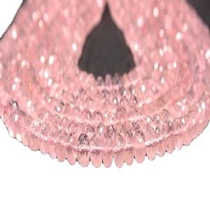 สร้อยคออนเดลลูกปัดอัญมณียาว13นิ้ว,สร้อยคอโรสควอตซ์ทำจากพลอยธรรมชาติ - Product Image 1