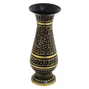 High Quality Pure Brass Vintage Arabic Flower <b>Vase</b> <b>Engraved</b> With Black Paint And Multi Color Finished For Tabletop Home Decor - Product Image 4