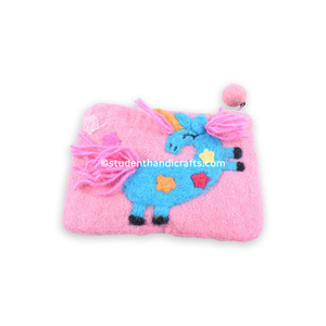 <b>Unicorn</b> Horse Felt Coin <b>Purse</b> - Product Image 3