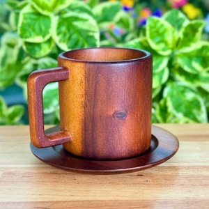 แก้วกาแฟไม้เนื้อแข็ง แก้วไม้ธรรมชาติทำมือ ดีไซน์เรียบง่าย เป็นมิตรกับสิ่งแวดล้อม สำหรับดื่มชา กาแฟ - Product Image 2