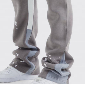 Vente en gros Ensemble pantalon de survêtement évasé jambe droite imprimé en relief 3D et sweat à capuche Pantalons de survêtement délavés à l'acide Pantalons de survêtement pour hommes - Product Image 2