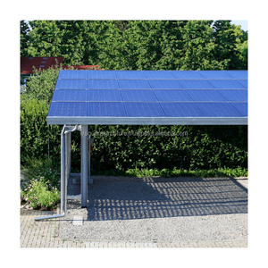 Estructura de Carport Solar Galvanizada por Inmersión en Caliente, Carport Individual para Exteriores con Capacidad para 2 Autos, Toldo para Estacionamiento con Paneles Solares para Estación de Carga de Vehículos Eléctricos - Product Image 1