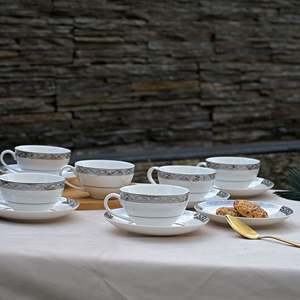 ชุดถ้วยชา Lagom Bone China ลายดอกไม้สวยงาม หรูหรา วินเทจ ทันสมัย ทนทาน ถ้วยเอสเพรสโซ่พอร์ซเลน ขนาด 200 มล. ได้รับการรับรอง BPA (ชุด) - Product Image 3