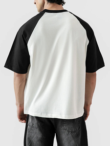 Camiseta Oversize Estilo Béisbol para Hombre, Algodón Premium, Casual, Streetwear, Manga Raglán Personalizada, Camiseta Oversize Premium Lisa - Product Image 4