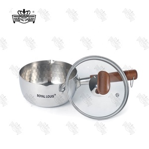 Venta al por mayor japonés Yukihira Pan <span class=keywords><strong>cacerola</strong></span> de acero inoxidable <span class=keywords><strong>con</strong></span> tapa de vidrio utensilios de cocina Set olla de vapor <span class=keywords><strong>con</strong></span> mango de madera - Product Image 4