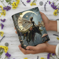 Livre Grimoire Classique en Cuir Imprimé Fait Main, Journal Occulte Vintage pour la Lecture des Sortilèges et la Magie des Ombres
