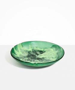 Tazón para Ensalada de Resina Verde Moderno de Artizon Studio, Acabado Brillante, Durabilidad Prolongada, Patrón de Remolino Acuático, Ecológico, Lujo Moderno - Product Image 5
