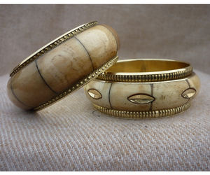 Vintage Bone Inlay Brass Bangles <b>Set</b> Antique Gold Tone Bone Inlay Eye Motif Tribal Ethnic Bracelets Wholesale <b>Indian</b> <b>Jewelry</b> - Product Image 3