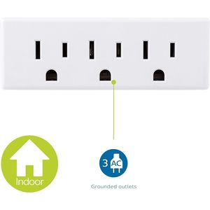 Confezione da 2: Multipresa a 3 Prese con Messa a Terra, Adattatore a 3 Poli per Presa a Muro, Essenziale per Viaggi e Uso Domestico - Product Image 2