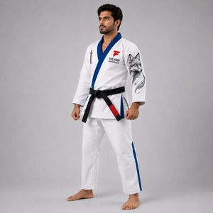 Uniforme de karaté léger avec tissu résistant, coupe professionnelle, mouvements fluides et soutien confortable pour l'entraînement. Uniformes de karaté. - Product Image 4
