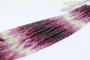 Natural <b>Ruby</b> Faceted Rondelle Beads 4-4.5mm 16 inches Precious Shaded Gemstones for Jewellery Making - Product Image 4