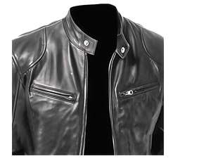 Nouvelle arrivée, veste en cuir pour homme de qualité supérieure, respirante, personnalisée, veste de motard en cuir d'agneau véritable, veste noire pour motard - Product Image 6