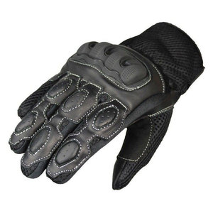 Guantes Negros para Motociclismo, Guantes Cortos de Dedo Completo con Protectores de Nudillos Articulados y Palma Reforzada - Product Image 3