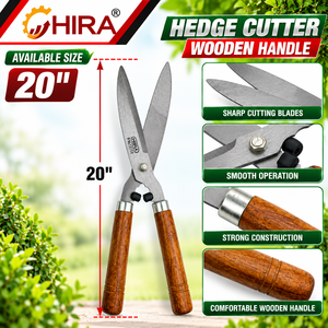 HIRA 15721 Professional Hedge <b>Cutter</b> Wooden Handle Steel Blade <b>Garden</b> Pruning Shears - Product Image 2
