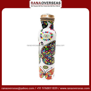 Personalized <b>Hot</b> Sale Leak Proof Ayurvedic Drinkware Copper <b>Bottle</b> With Butterfly Pattern for Travelling Purpose Copper Vessel - Product Image 4