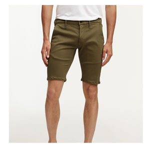 Shorts en jean pour homme vert olive 100 % coton, taille basse, coupe droite, déchirés, effet usé, décontractés, été, séchage rapide, respirants - Product Image 3