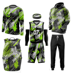 Kit d'uniforme de basketball personnalisé OEM pour hommes - Impression numérique 100 % polyester, protection UV, évacuation de l'humidité, respirant, personnalisation rapide du nom de l'équipe - Product Image 6