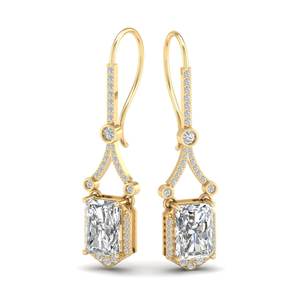 REYES Pendientes Colgantes de Lujo de Plata de Ley 925 con Moissanita Certificada GRA, Regalo de Boda, Joyería Fina para Mujer - Product Image 1