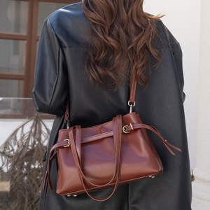 Bolsos de Hombro para Mujer al por Mayor, Bolsos Tote de Cuero Genuino, Bolsos de Hombro de Cuero Vacuno Suave para Dama, Maletín de Negocios - Product Image 3