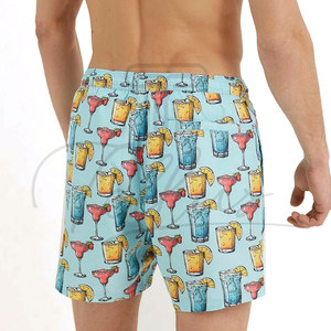 Shorts de plage pour hommes à rayures, imperméables, personnalisables, en polyester/coton, avec cordon de serrage – Meilleures ventes, Offre Spéciale - Product Image 3