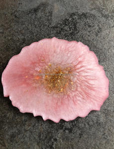 Dessous de verre en résine à motif floral de style moderne Artisanat intemporel Cadeaux de Noël en bois Modèle irrégulier Design Ovale Époxy - Product Image 3