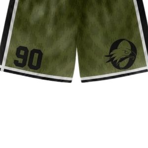 Shorts de lacrosse unisexe vert olive et noir en polyester, uniforme sportif léger, vêtements de sport performants - Product Image 6
