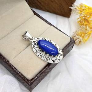 Colgante de lapislázuli natural, plata de ley 925, colgante de piedra preciosa hecho a mano, joyería de lapislázuli azul, regalo para mujer - Product Image 6