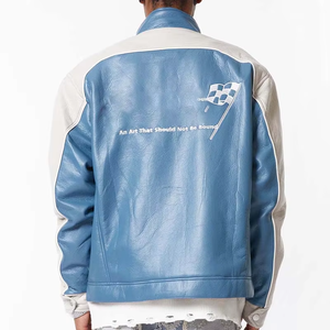 Chaqueta Bomber de Cuero Genuino Personalizada para Hombre, Impermeable, Elegante, con Bordado Chenille, Gruesa, para Invierno y Primavera - Product Image 6