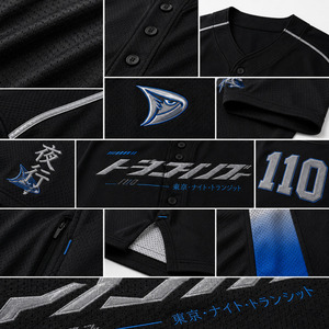 Maillot de baseball Tokyo Night Transit pour garçons, manches courtes, anti-humidité, en mesh, uniforme, imprimé en relief, coupe classique, antibactérien - Product Image 5