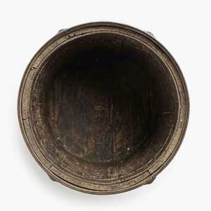 Pot de fleurs en bois traditionnel, jardinière pour la maison, finition naturelle durable, design circulaire, KAMAL ART and CRAFT, capacité de 10 kg - Product Image 3