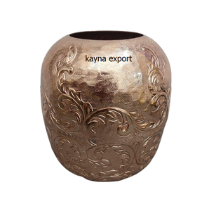 Jardinières ovales décoratives en métal, finition cuivre antique, pour la vente en gros à prix réduits. - Product Image 6